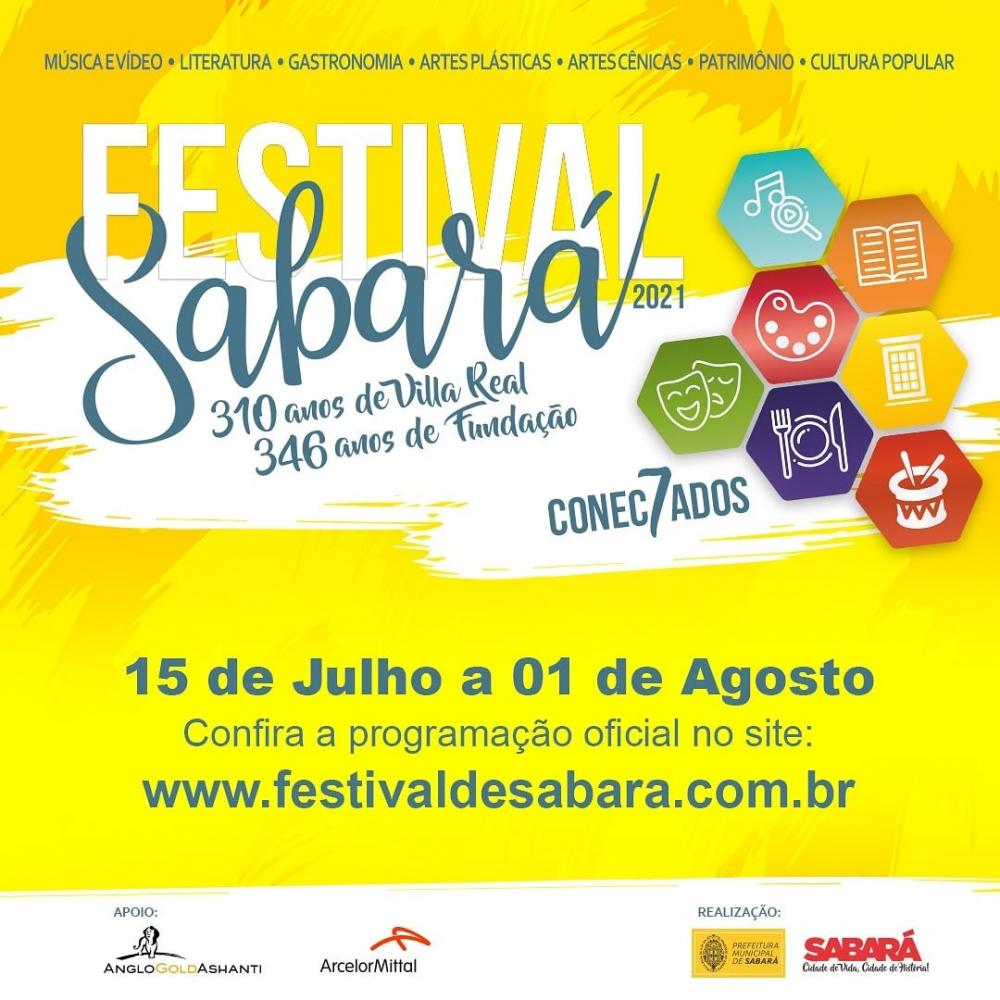 Começa hoje, quinta-feira (15), o Festival Sabará 2021