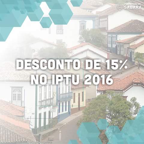 Desconto de 15% no IPTU 