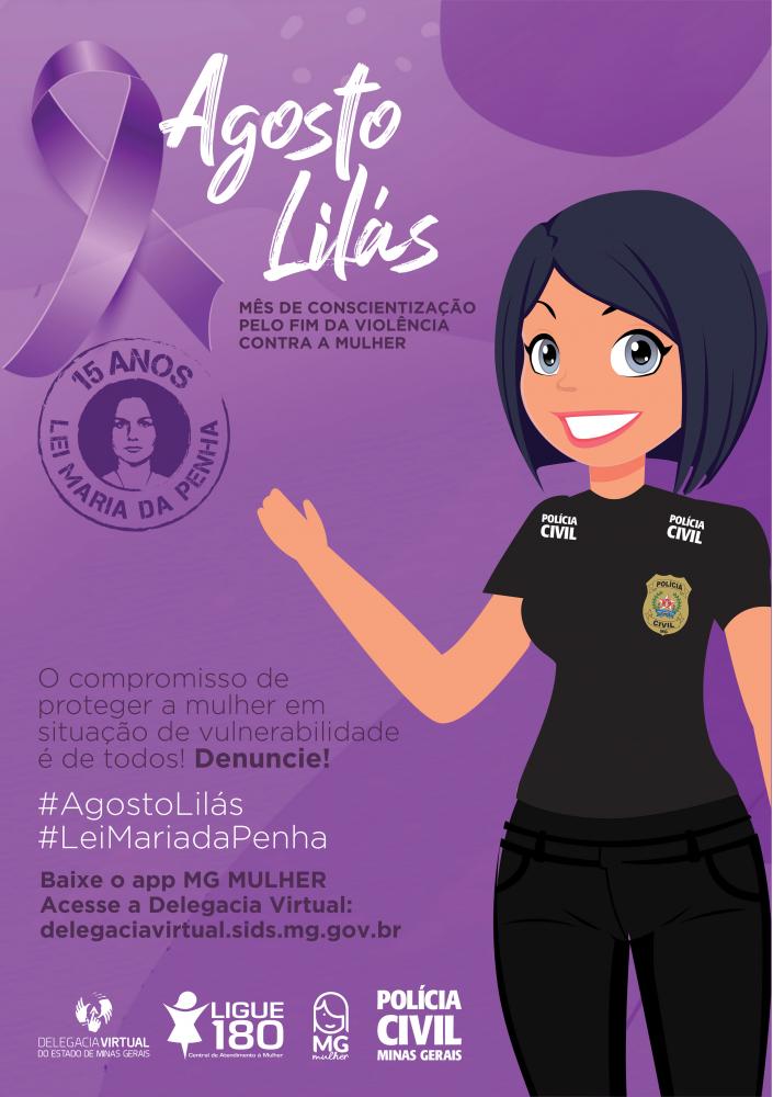 Agosto Lilás alerta para o combate à violência contra a mulher