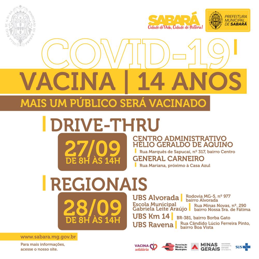 Jovens de 14 anos já podem ser vacinados hoje