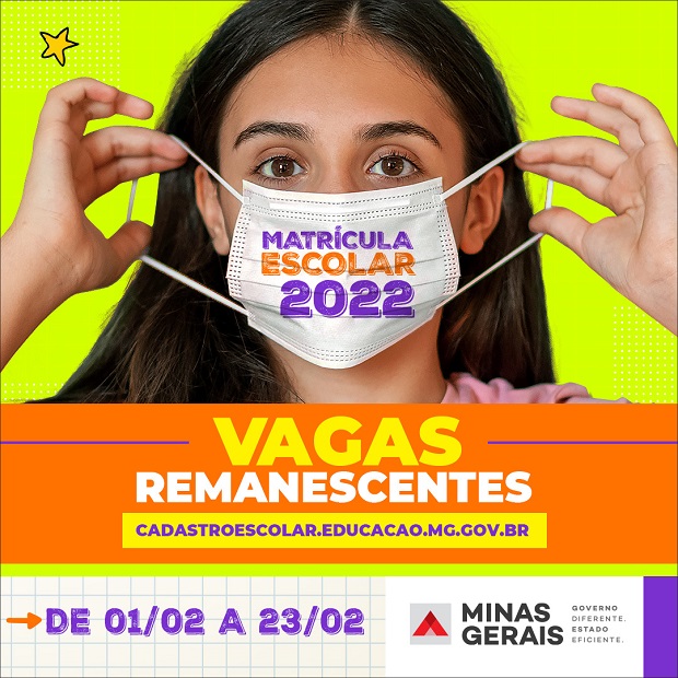 Período de inscrições para as vagas remanescentes da rede estadual de ensino vai até 23 de fevereiro