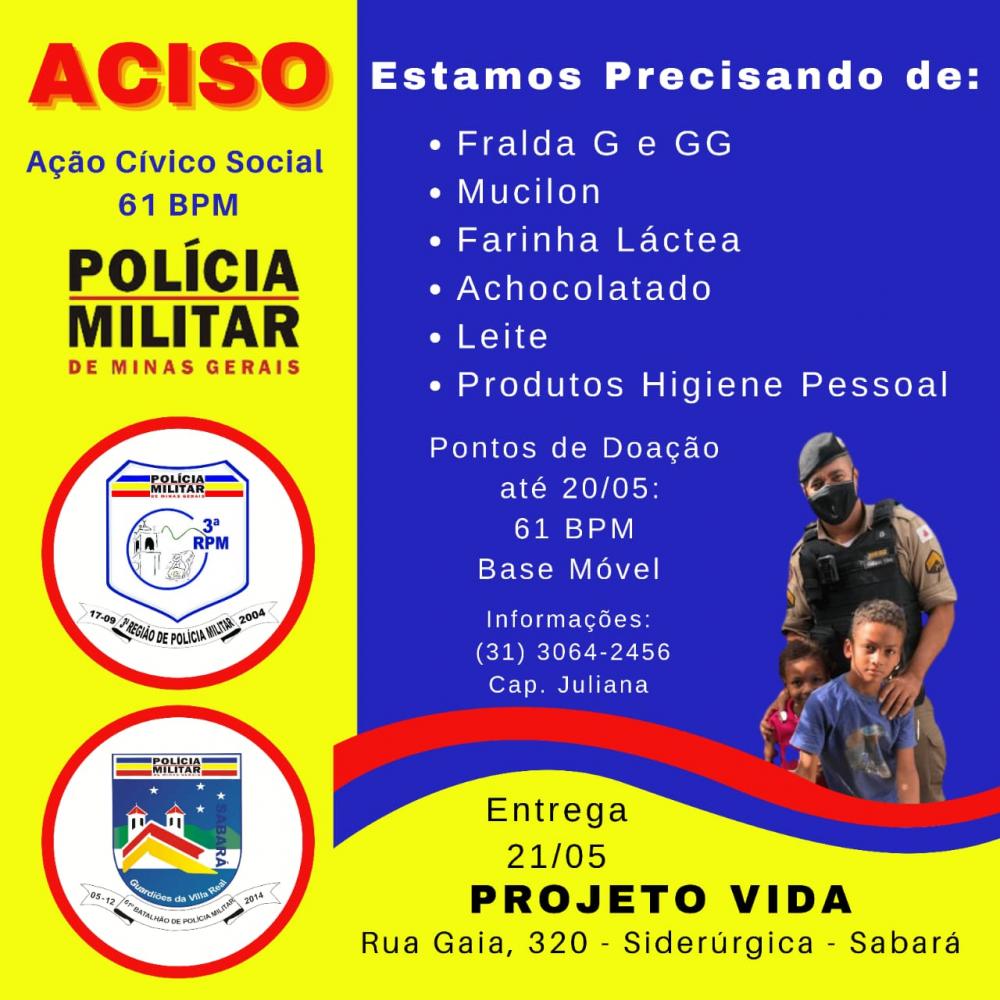 Ação Cívico Social do 61º batalhão vai ajudar crianças carentes
