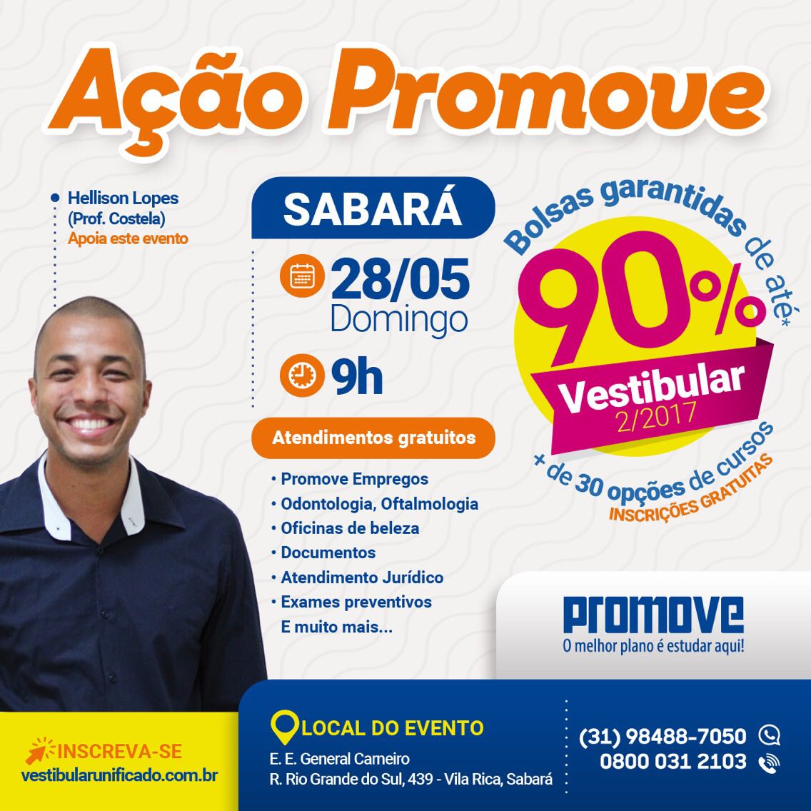 Vereador Professor Costela é parceiro na Ação Promove