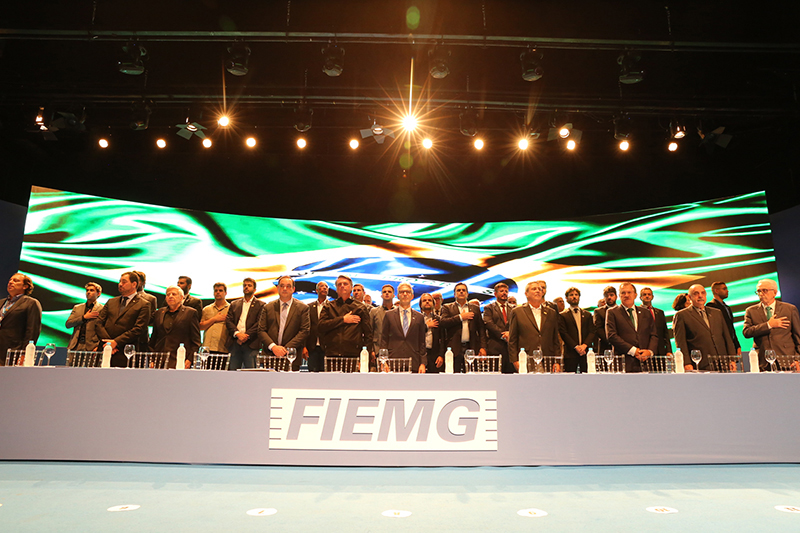 Solenidade de posse da diretoria da FIEMG contou com a presença do Presidente da República, Jair Bolsonaro