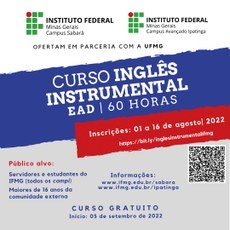 Parceria entre os campi do IFMG em Ipatinga e Sabará oferta mil vagas em curso de inglês