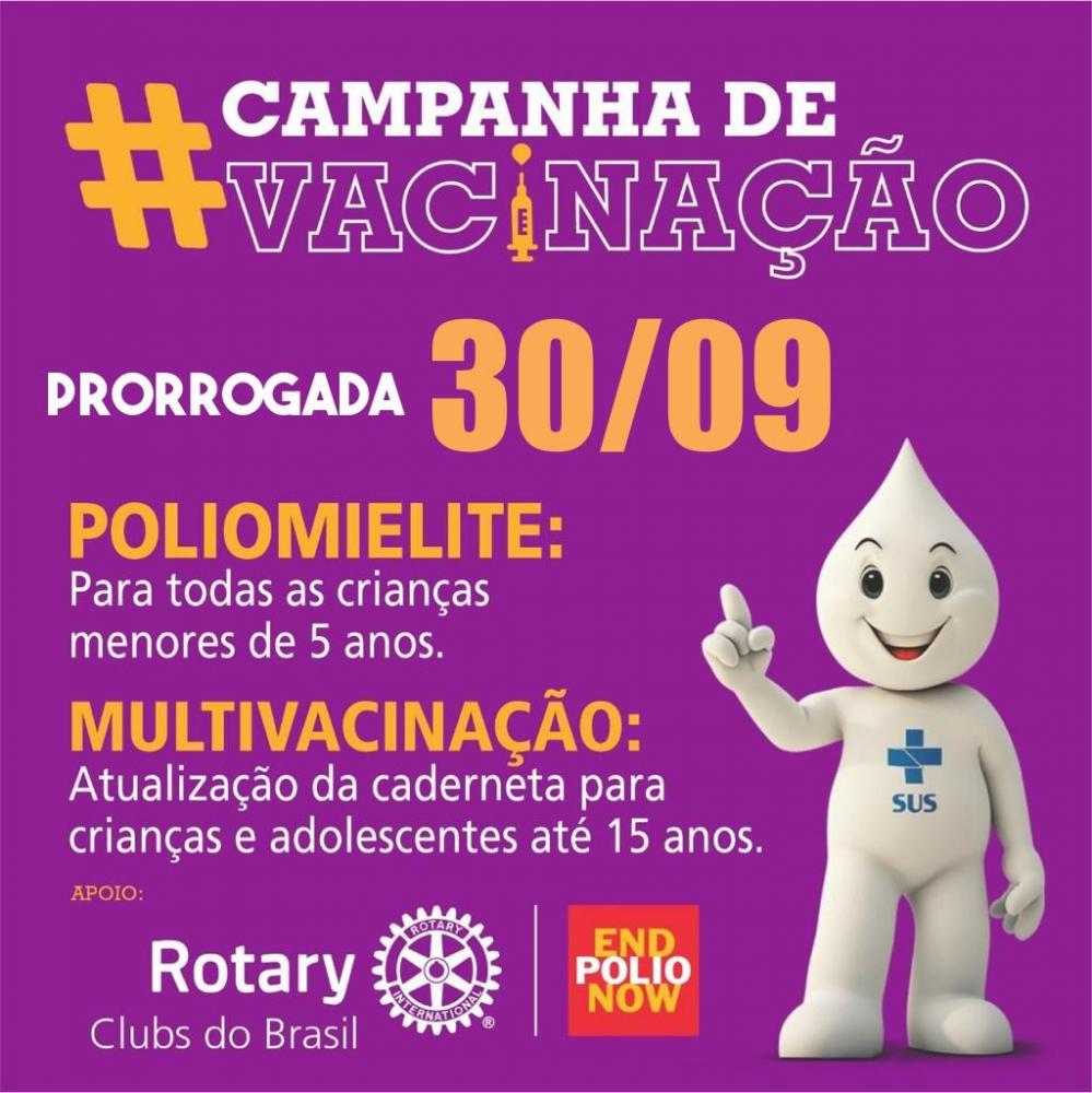  Ministério da Saúde prorroga campanha de vacinação contra a poliomielite