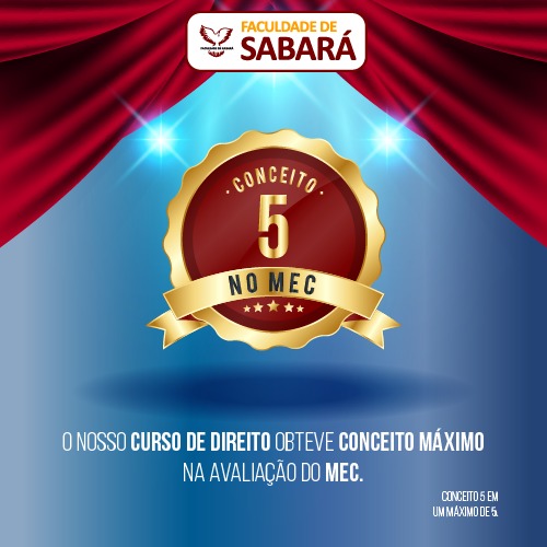 Curso de Direito da Faculdade de Sabará conquista nota máxima na avaliação do MEC