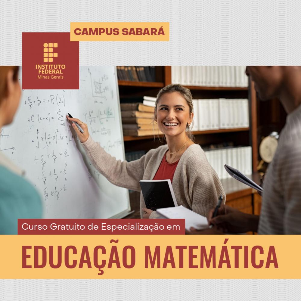 IFMG oferece curso gratuito de Especialização em Educação Matemática em Sabará