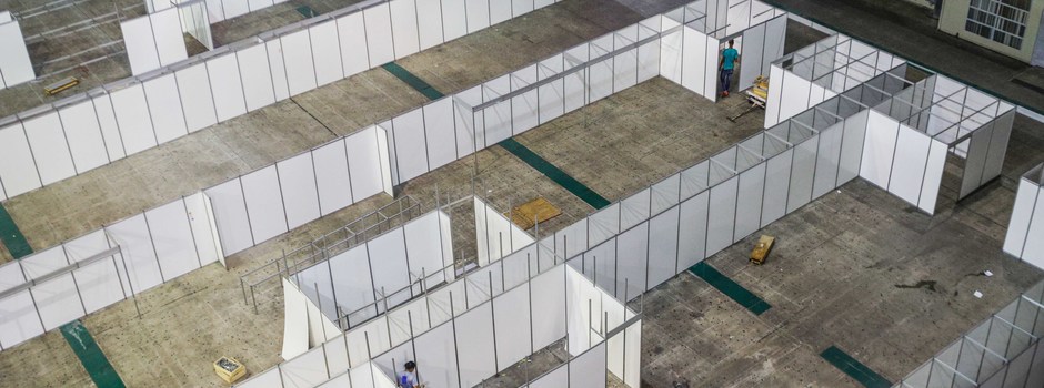 Estrutura do hospital de campanha, no Expominas, será entregue na sexta-feira (3/4)