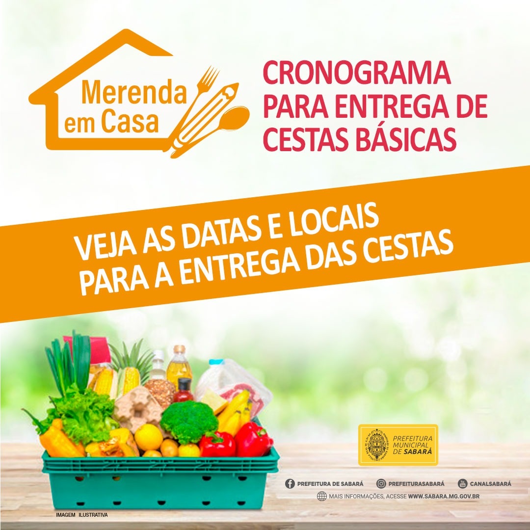 Prefeitura de Sabará inicia distribuição de cestas para alunos da Rede Municipal