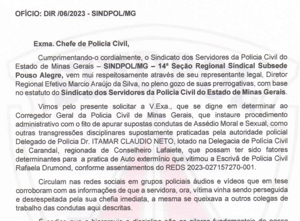 Zema promete apuração sobre morte de escrivã e PM