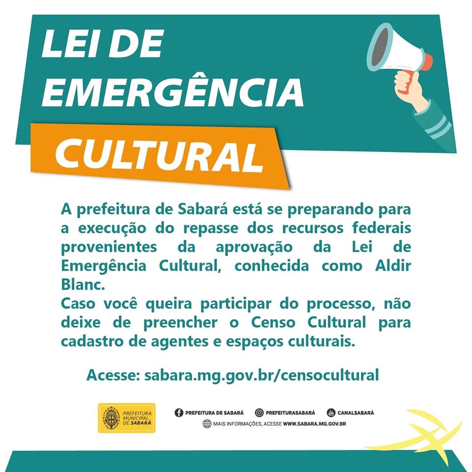 Prefeitura de Sabará promove cadastro cultural