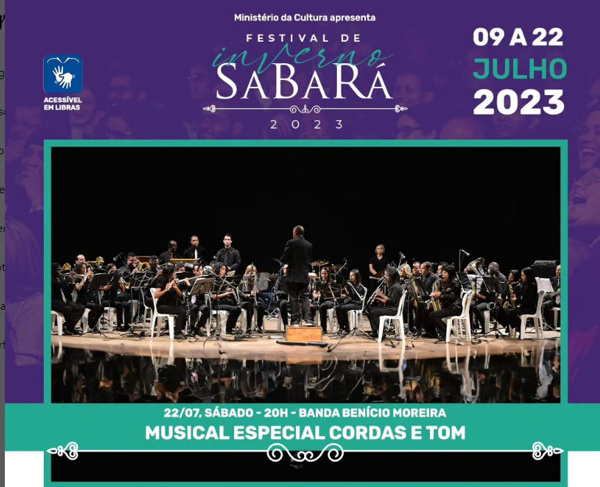 Especial Cordas em Tom de julho em Sabará terá apresentação da Banda Benício Moreira