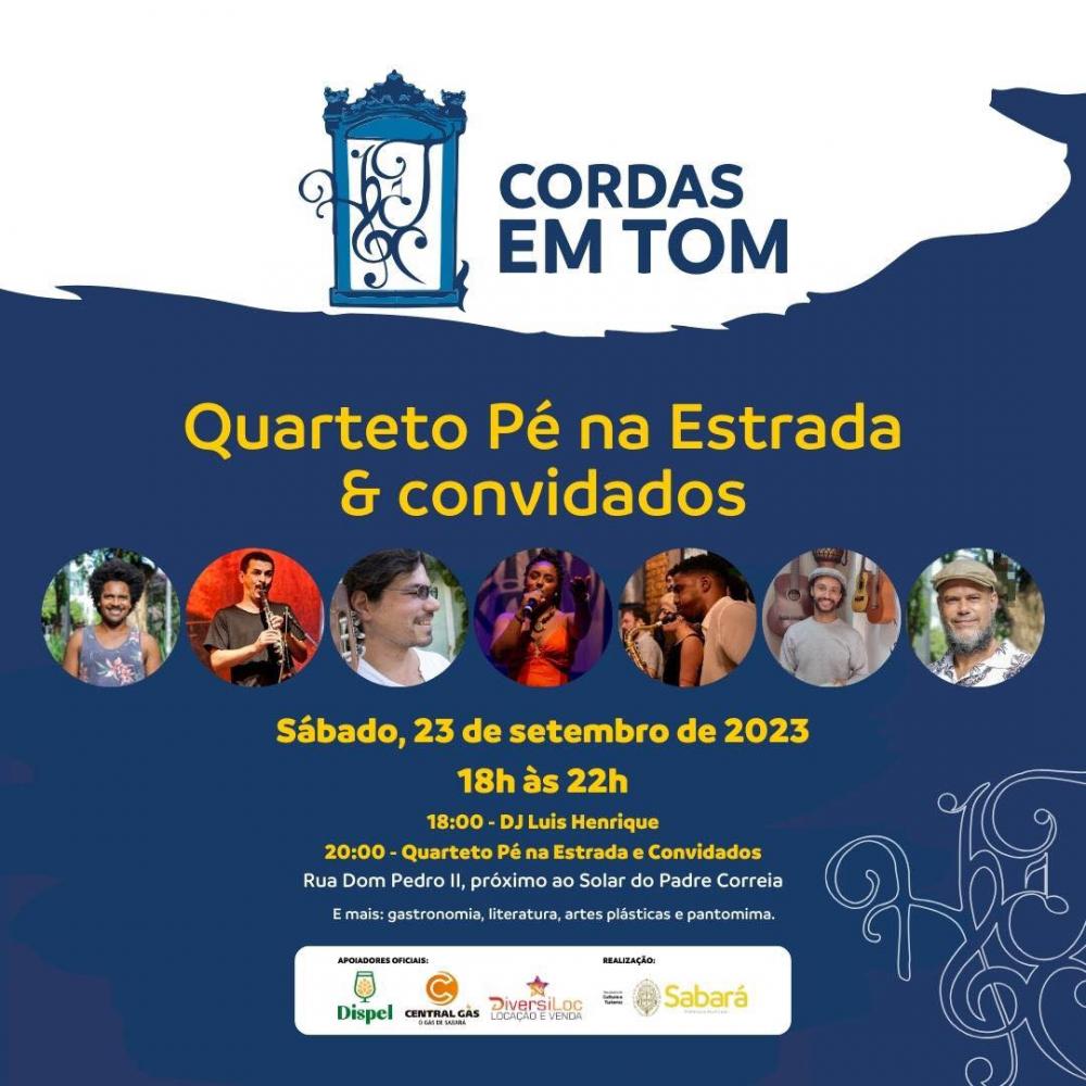 “Quarteto pé na estrada e convidados” é a próxima atração do CORDAS EM TOM em Sabará