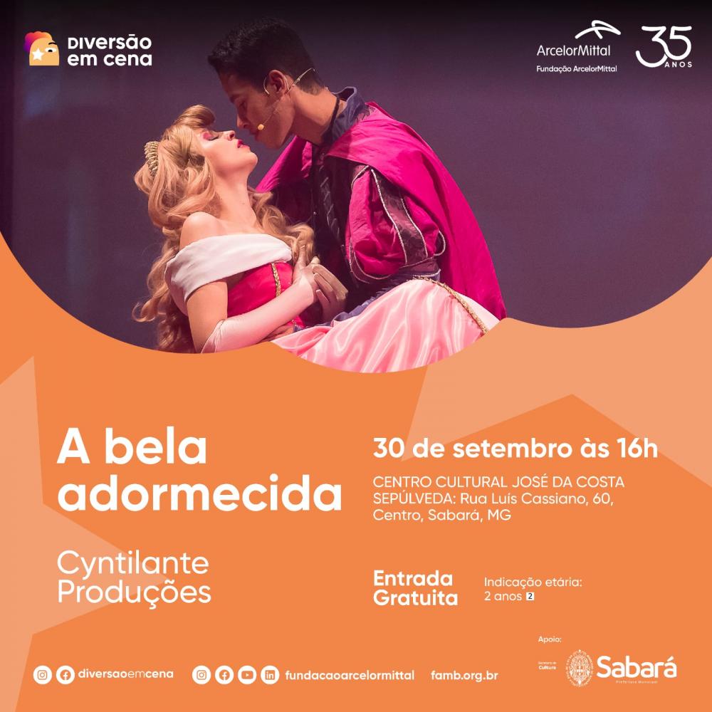 “A Bela Adormecida” fecha a programação de setembro do Diversão em Cena em Sabará