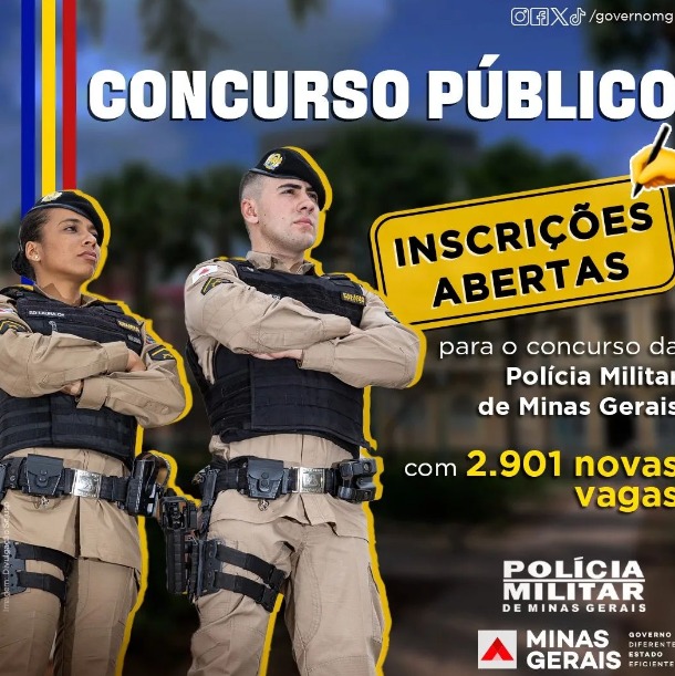 Concurso PMMG 2024: 2.901 vagas disponíveis para o curso de formação de soldados
