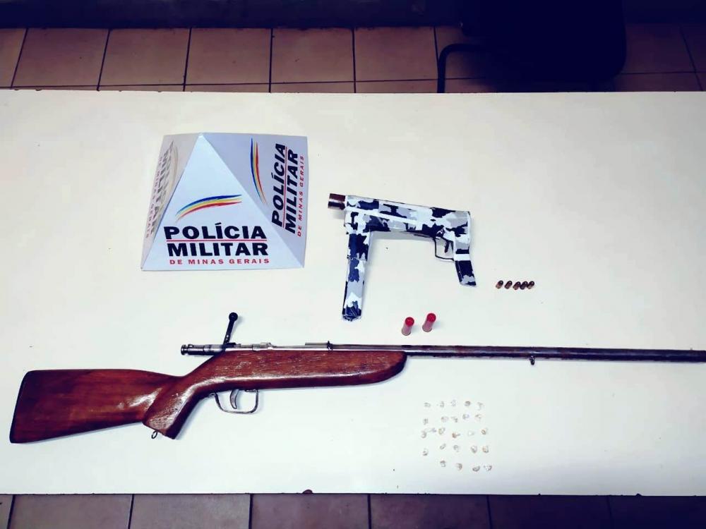 Polícia Militar de Sabará apreende submetralhadora de fabricação caseira em Roça Grande
