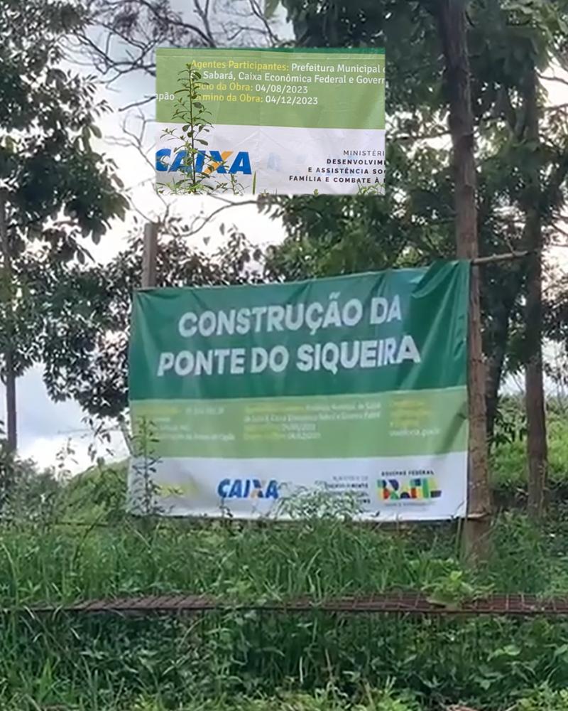 Obras da ponte do Siqueira seguem paradas em Sabará