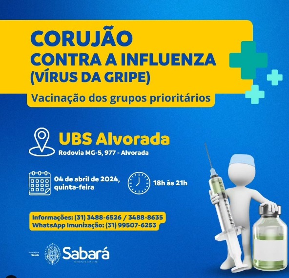 Prefeitura de Sabará promove Corujão de vacinação contra a gripe no bairro Alvorada