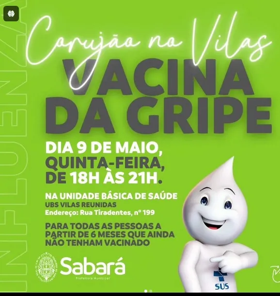 Corujão da Vacinação contra a gripe em Sabará: garantindo a saúde da população