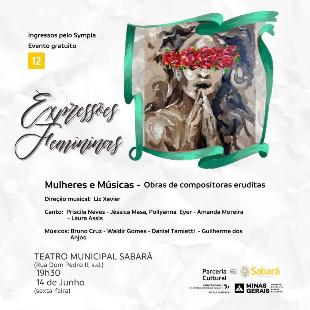 “Expressões Femininas” – Concerto de Compositoras Eruditas no Teatro Municipal de Sabará