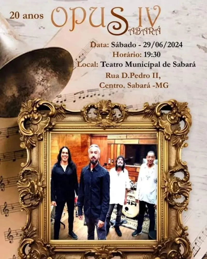 Banda Opus IV Sabará celebra 20 anos com concerto memorável no Teatro Municipal