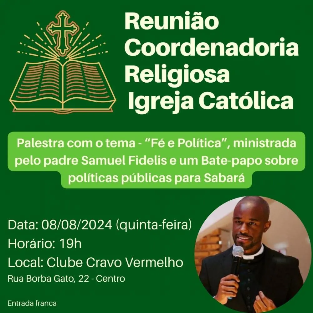 Palestra "Fé e Política" no Clube Cravo Vernelho em Sabará