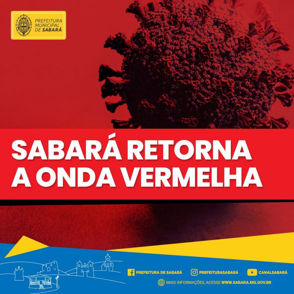 Alerta: Sabará regride para onda vermelha