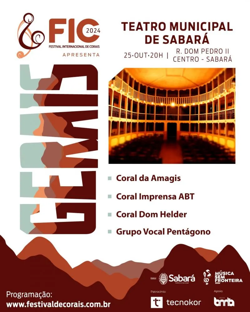 FIC 2024: Festival Internacional de Corais leva música e cultura a Sabará