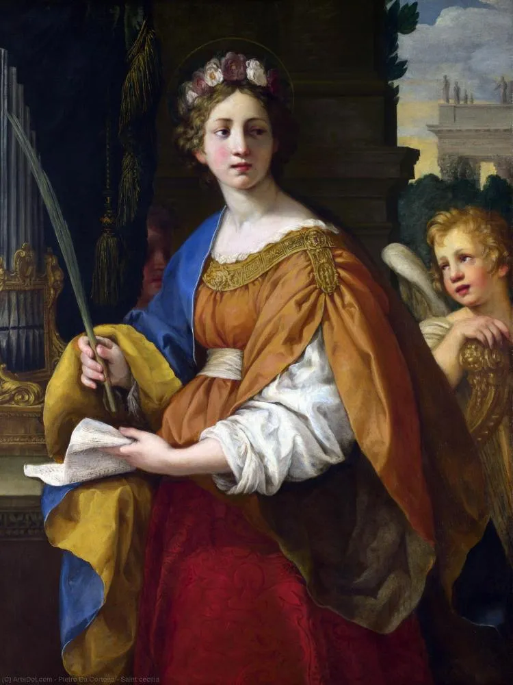 Reproduções De Belas Artes Santa Cecilia por Pietro Da Cortona (1596-1669, Italy)