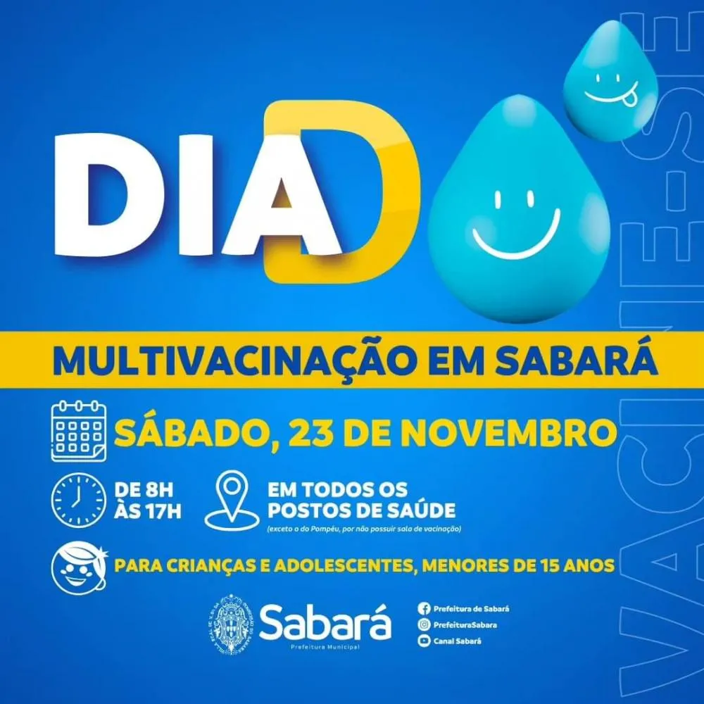 Hoje é dia “D” da campanha Estadual de Multivacinação em Sabará