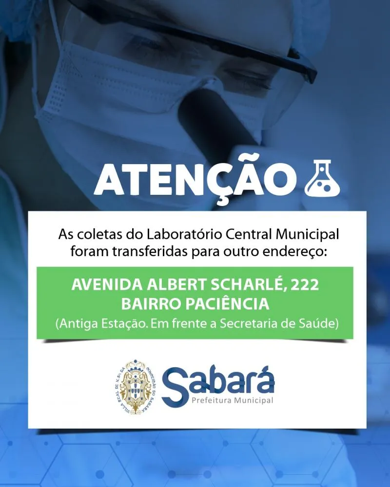 Novo endereço do Laboratório Central de Sabará