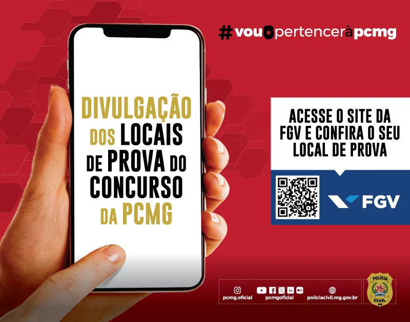 Concurso PCMG: locais de provas estão disponíveis para consulta