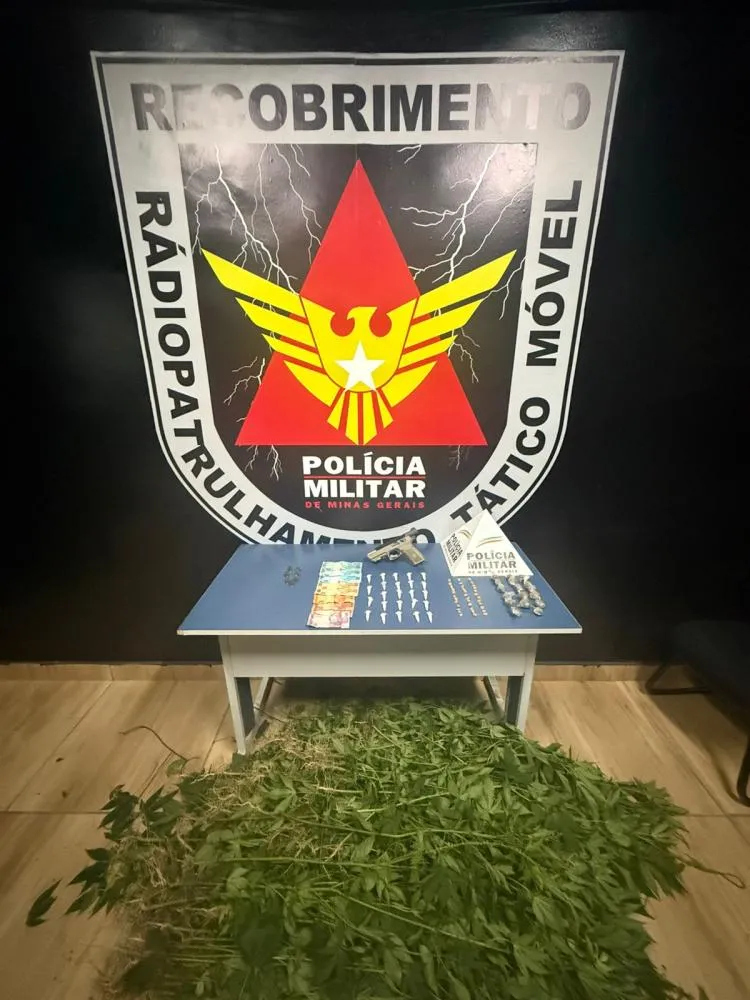 Polícia Militar apreende 267 pés de maconha e troca tiros com suspeitos em Sabará