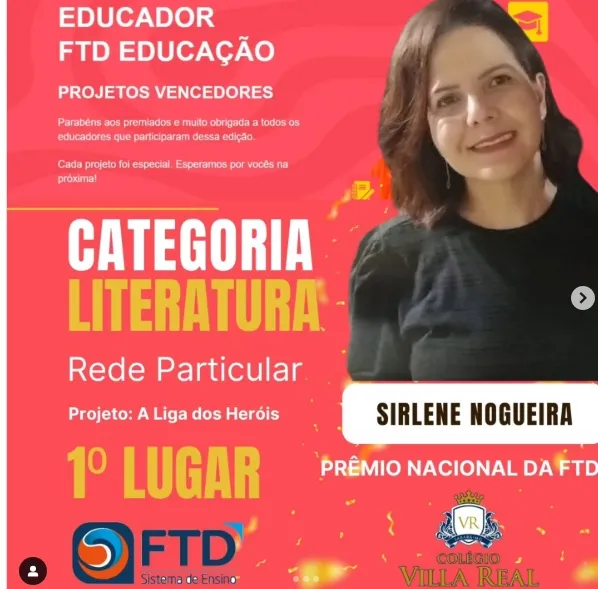 Professora do Villa Real vence o Prêmio Educador FTD com projeto inovador