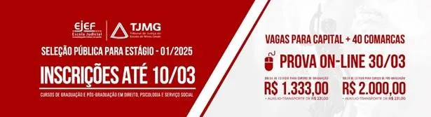 TJMG abre inscrições para seleção de estagiários até 10 de março de 2025