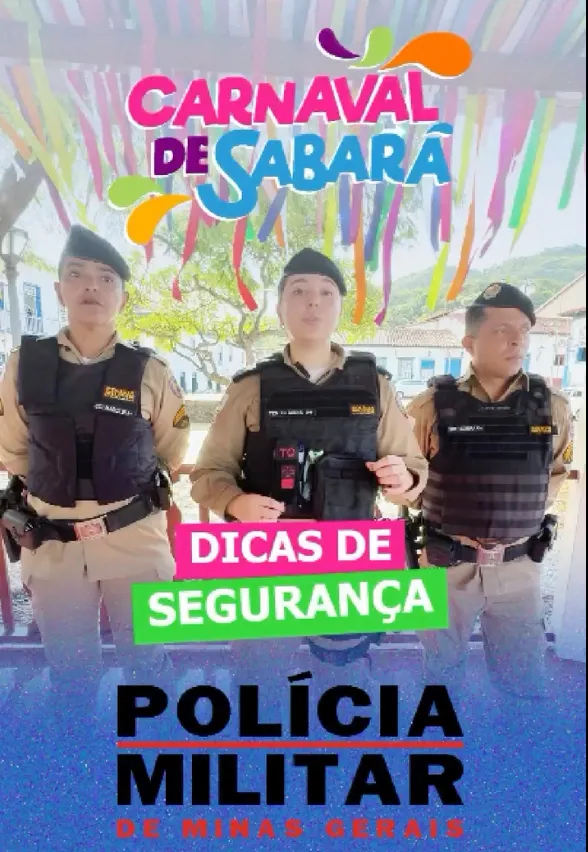 Carnaval 2025 em Sabará: PMMG reforça segurança e dá dicas para foliões