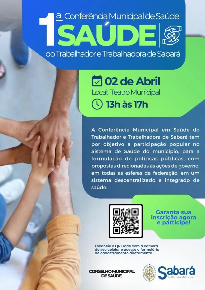Sabará realiza 1ª Conferência Municipal de Saúde do Trabalhador e da Trabalhadora