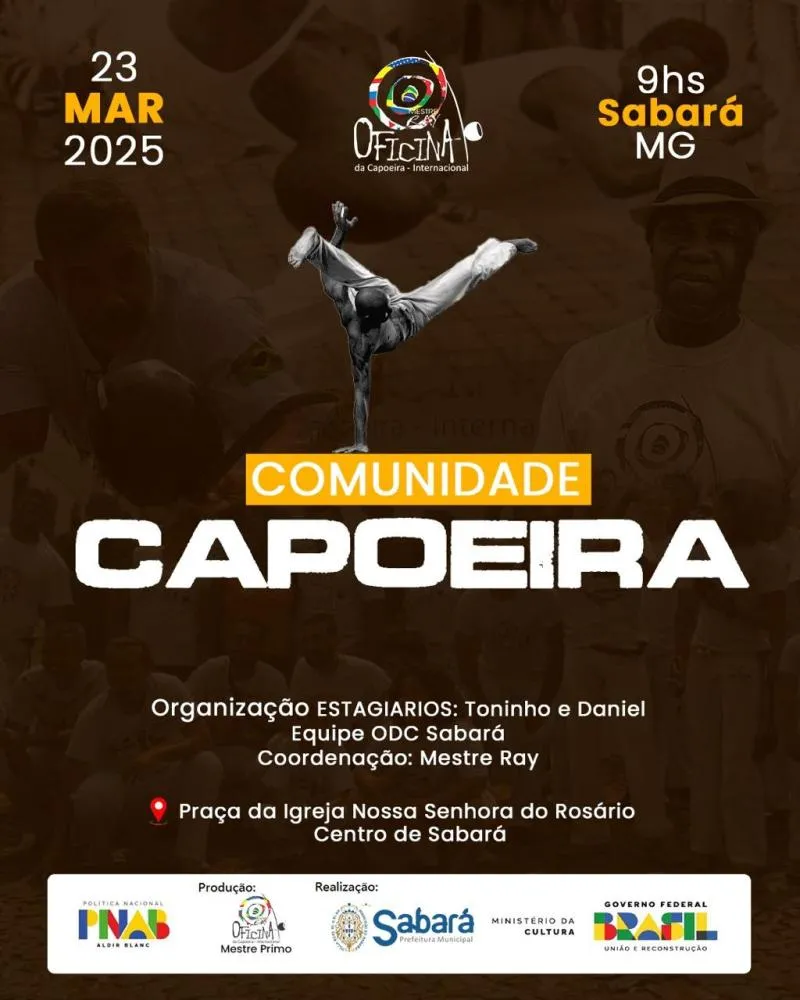 Grande Roda de Capoeira em Sabará celebra a cultura e a história do Brasil