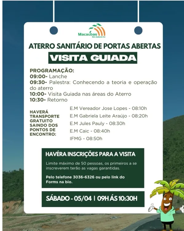 Aterro Sanitário de Macaúbas em Sabará promove primeira visita guiada de 2025