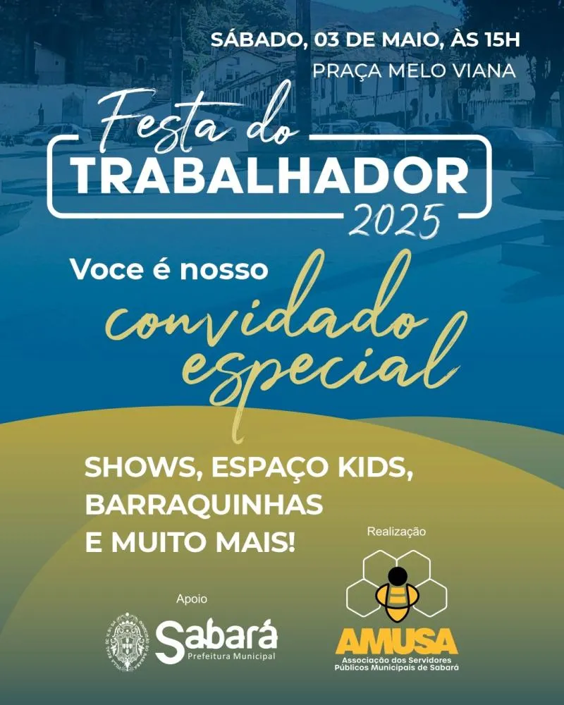 Sabará celebra o Dia do Trabalhador com música e lazer na Praça Melo Viana