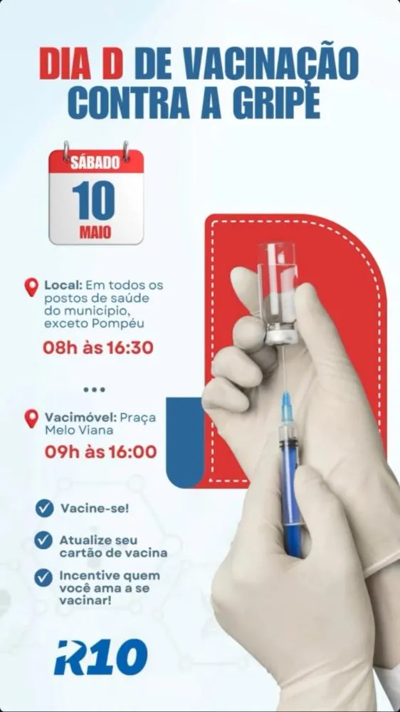 Dia D de vacinação contra a gripe será neste sábado (10/5) em Minas Gerais 