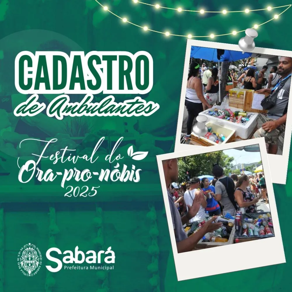 Sabará abre inscrições para ambulantes que desejam trabalhar no Festival do Ora-pro-Nóbis 2025