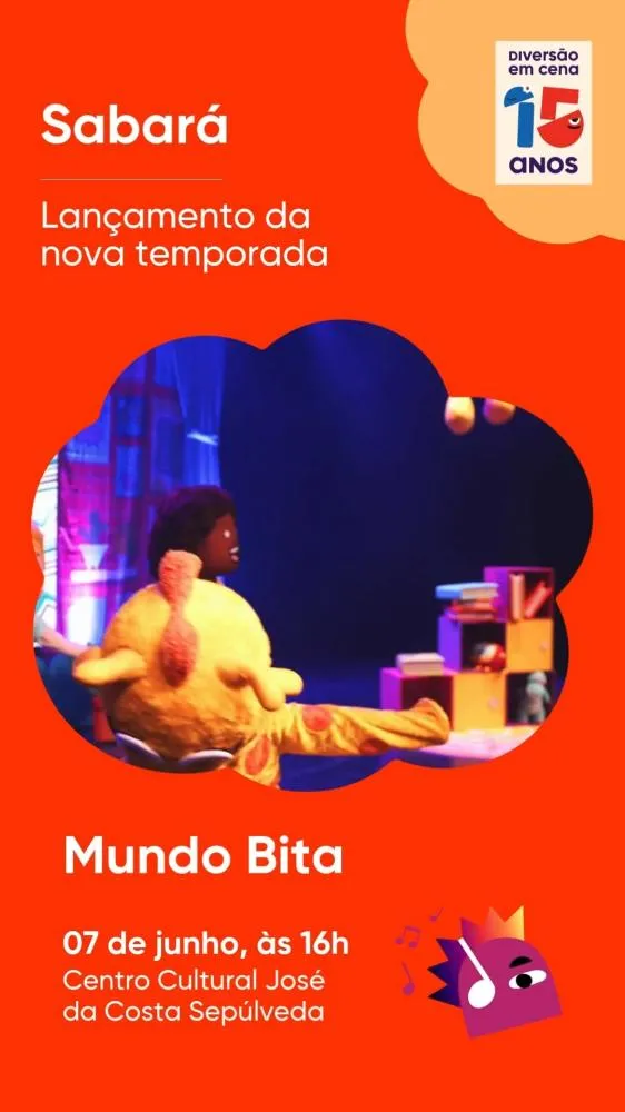 Mundo Bita se apresenta gratuitamente em Sabará no dia 7 de junho