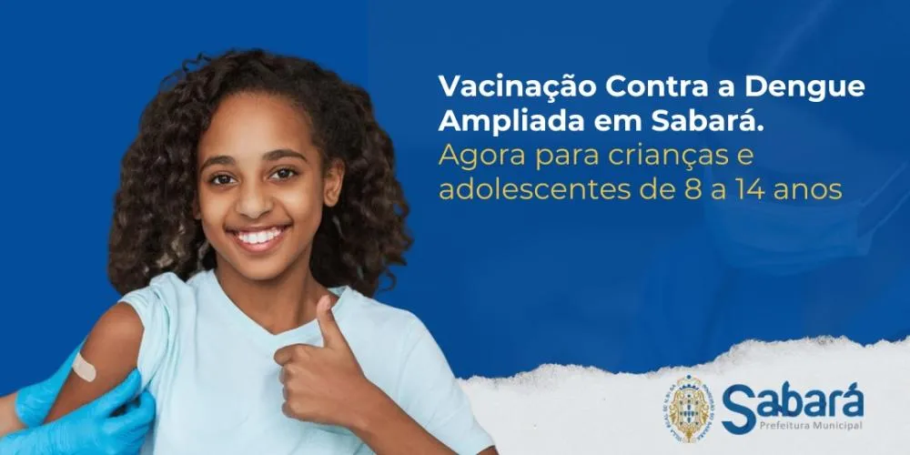 Sabará amplia vacinação contra a dengue para crianças e adolescentes de 8 a 14 anos