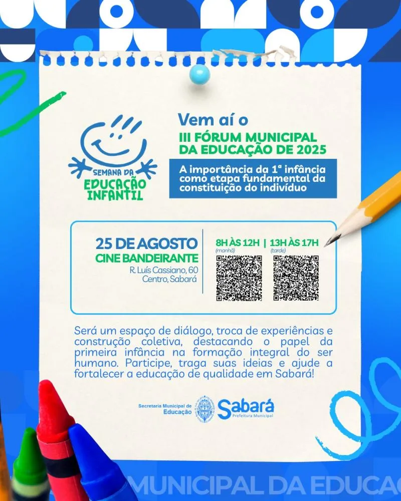 Sabará fortalece Educação Infantil com III Fórum Municipal focado na Primeira Infância