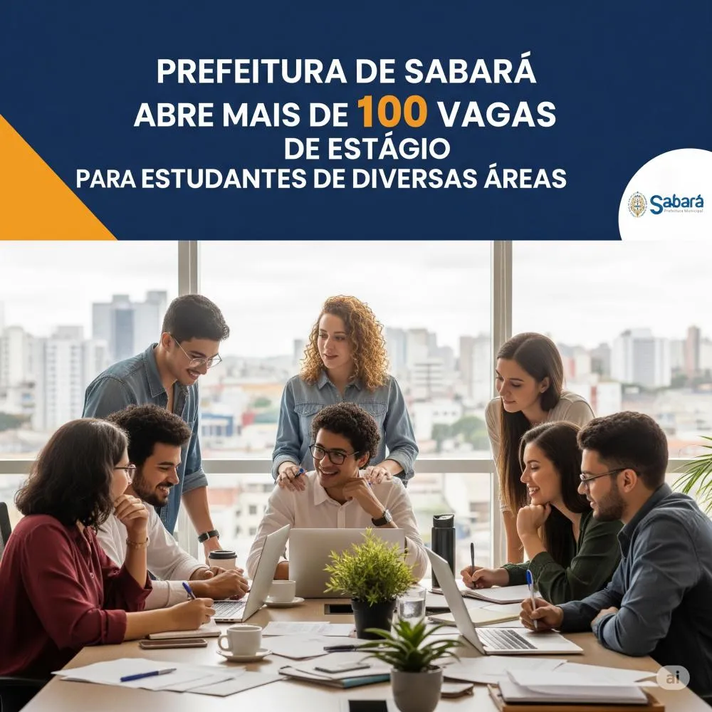 Oportunidade em Sabará: Prazo para inscrições de estágio na prefeitura encerra dia 30