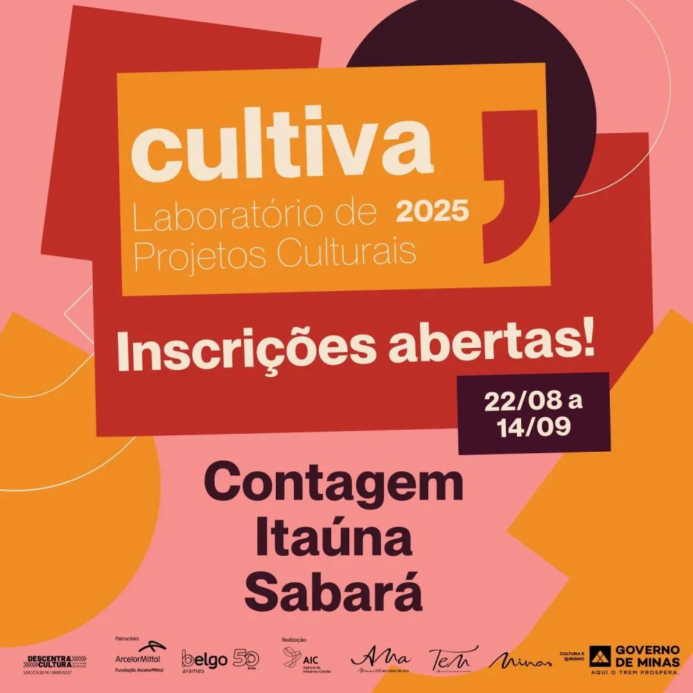 Cultiva abre inscrições para segundo ciclo de formação em projetos culturais em Contagem, Itaúna e Sabará