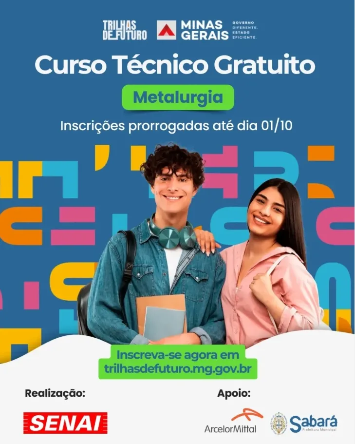 Jovens de Sabará têm oportunidade de qualificação no curso Técnico em Metalurgia