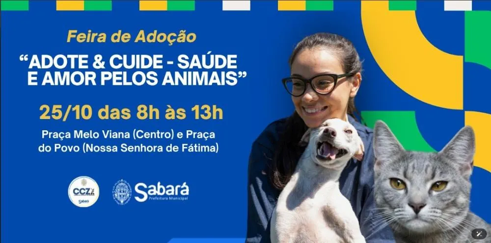 Sabará realiza grande ação de adoção e cuidados com animais neste sábado (25/10)